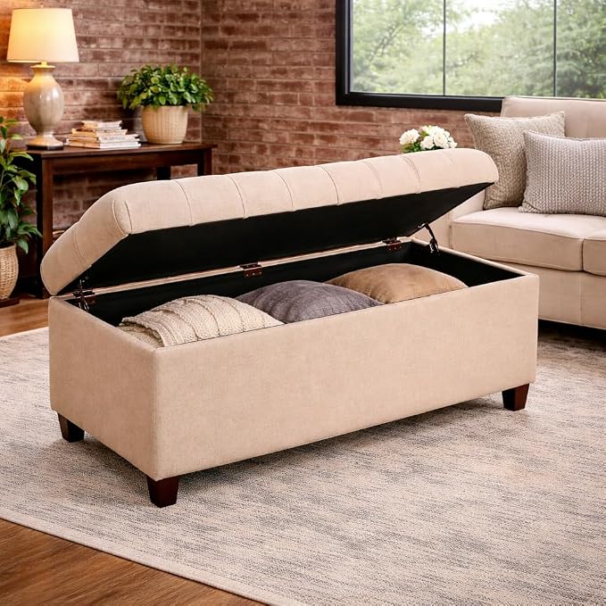 Homepop Home Decor | Tufted Ainsley Button Storage Ottoman Bench - Image 5