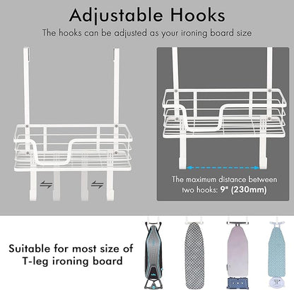 KES Ironing Board Hanger, Over The Door Ironing Board Holder, T-Leg Ironing - Image 2