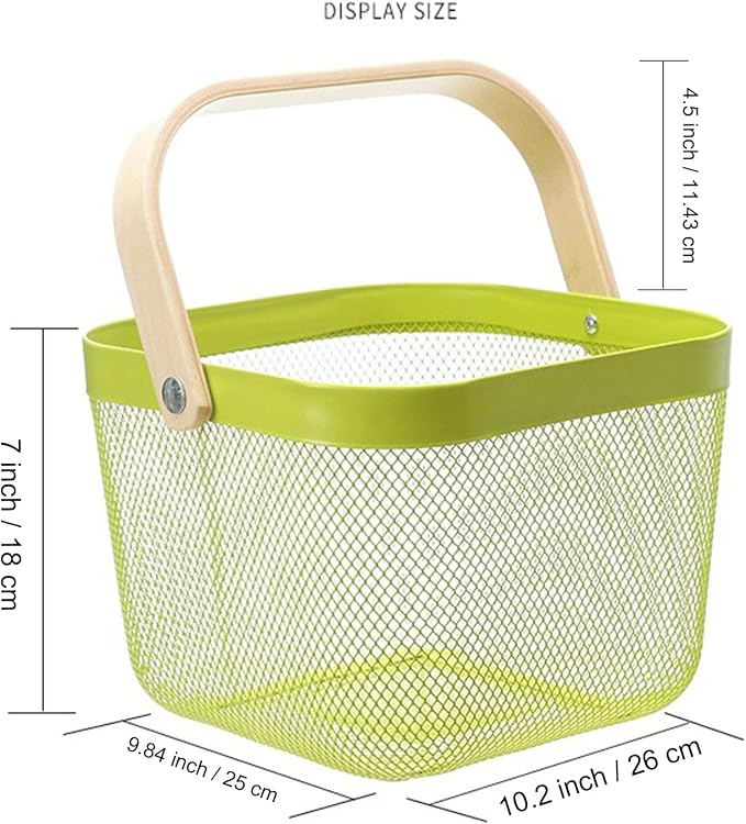 AJIODA Metal Mesh Steel Basket, Storage Organizer Basket Multi-functional - Image 2
