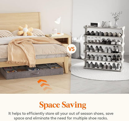 Lifewit Under Bed Shoe Storage Organizer Fits 10 Pair Sneakers, 4.3 Inches Tall - Image 7