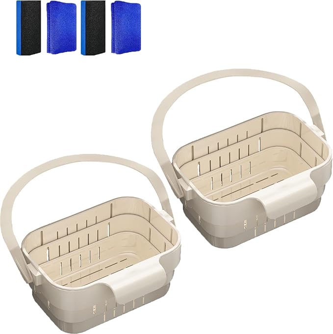 Foldable Hanging Kitchen Sink Drain Basket, 2-in-1 Foldable Sink Colander by Unknown