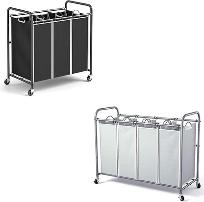 ROMOON Laundry Sorter 4 Section and 3 Section, Separated Laundry Hamper Cart by ROMOON