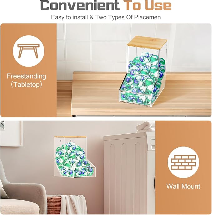 JYPS Laundry Box, Acrylic Dishwasher Pod Holder - Image 3