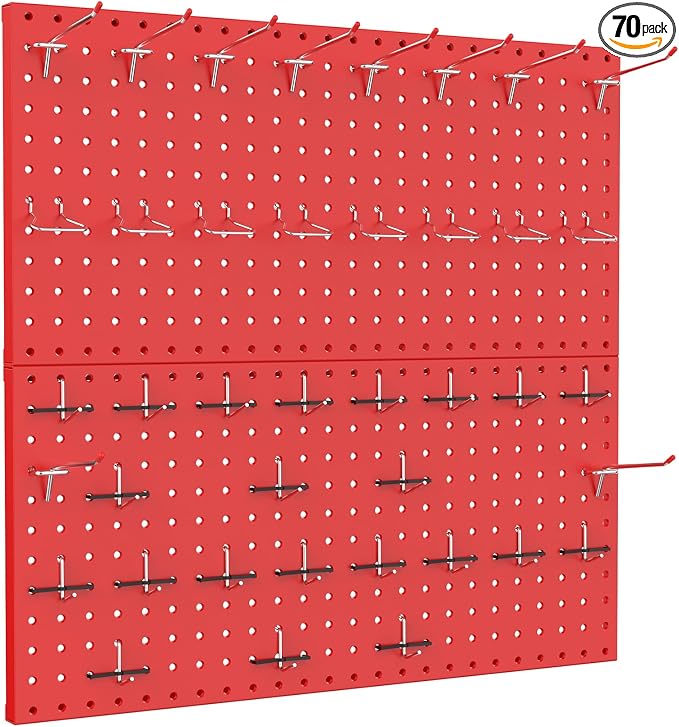 TORACK Metal Pegboard Wall Organizer 24" x 24" or 12" x 48" by TORACK