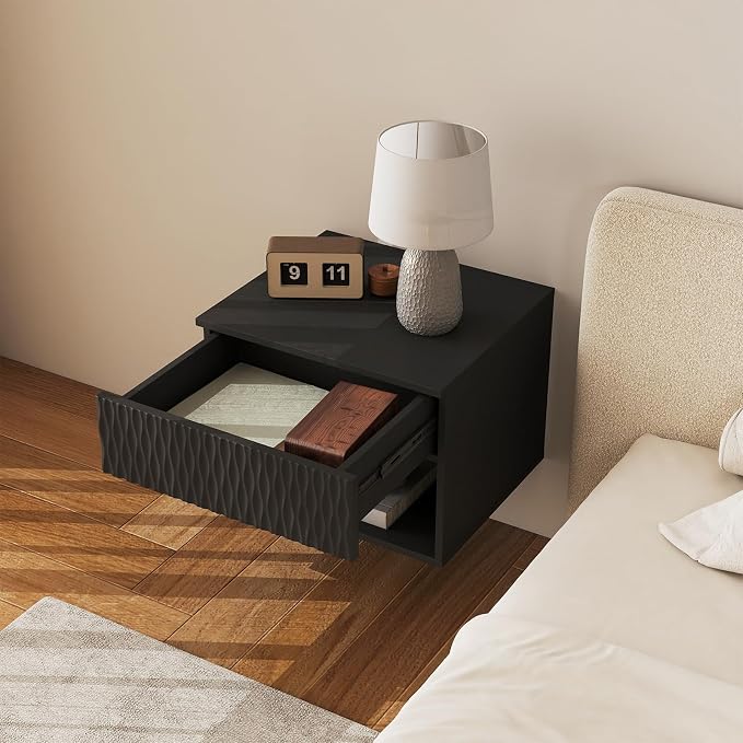 Vibe & Dine Floating Nightstand Set of 2, Wall Mounted Night Stand - Image 4