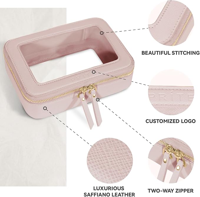 Prite Clear Makeup Bag Cosmetic Organizer Case Waterproof Travel Toiletry Bag - Image 5