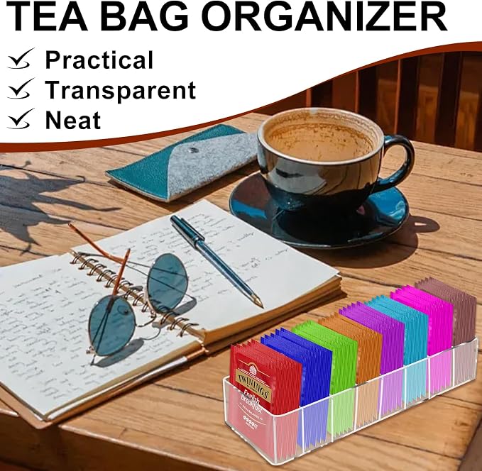 Acrylic Tea Bag Organizer, for Drawer, Countertop, 1 Pack - Image 3