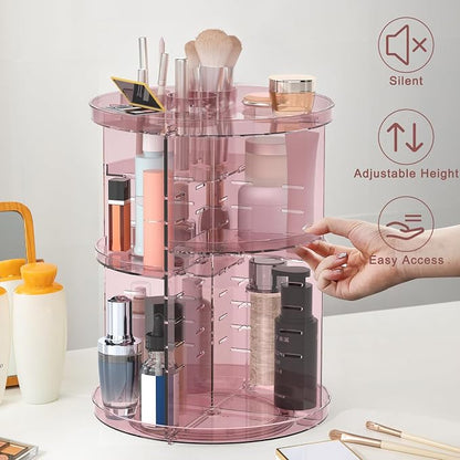 Rotating Makeup Organizer, DIY 8 Adjustable Layers 360 Spinning Skincare - Image 3