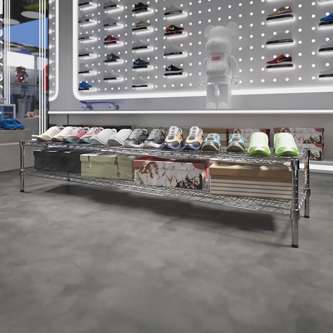 18" Deep x 72" Wide x 14" Height Wire Shelving Kit | 2-Tier | NSF Commercial - Image 2