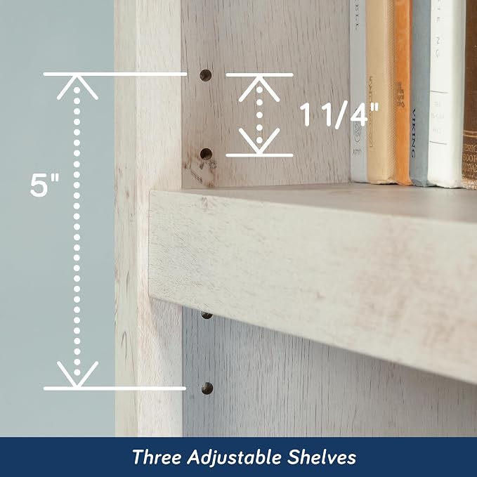 Sauder 5 Tier Book Shelf Wooden Bookcase Multipurpose Bookshelf - Image 7