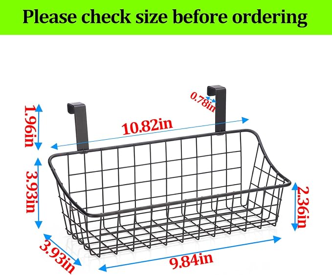 Basket with hook Grid Storage Basket, Hang it behind a door or on a railing - Image 2