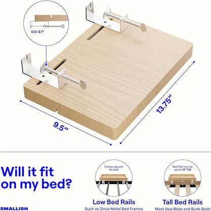 BedShelfie Wood Bedside Shelf for Bunk Bed & Top Bunk, College Dorm Room - Image 2
