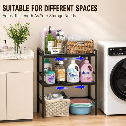Expandable Metal Storage Shelves, 300 LBS Heavy Duty Metal Shelving Unit Rack - Image 6