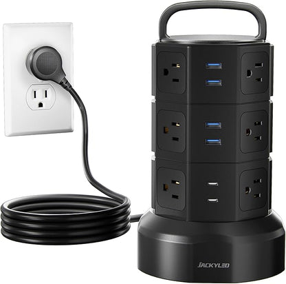 Power Strip Tower Surge Protector, JACKYLED 1625W 13A Outlet Surge Electric by JACKYLED
