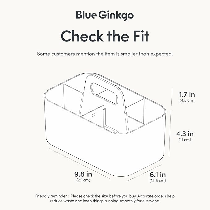 BLUE GINKGO Stackable Organizer Caddy – Korean-Made Portable Tote - Image 3