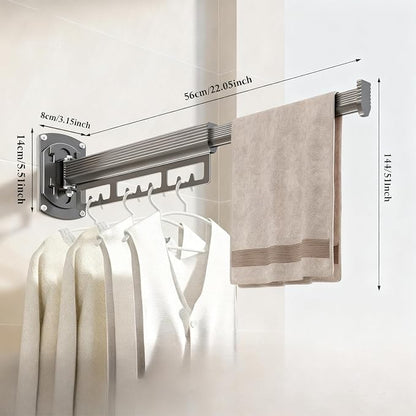 Wall Mounted Drying Rack, 220LB Capacity Tri-Fold Aluminum Clothes Airer - Image 3