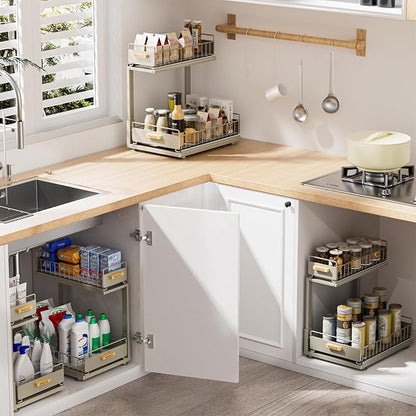 Under Sink Organizer, High Adjustable 2 Tier Under Kitchen Sink Organizer - Image 8