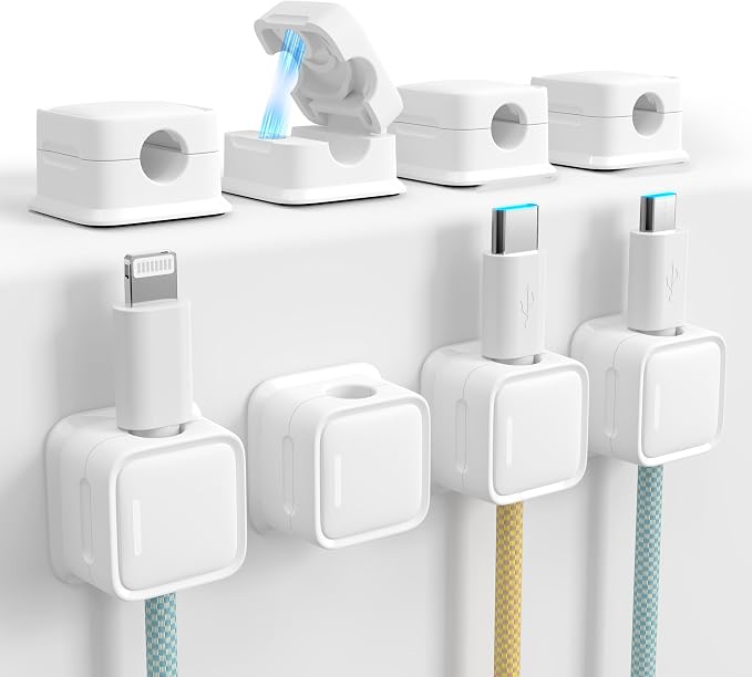 Cord Organizer Holder, 8 Pack Magnetic Desk Cable Clips Management, Hide Phone - Image 8