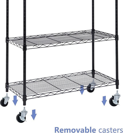 SUPER DEAL Black 5-Shelf Heavy Duty Storage Wire Shelving Unit - Image 5