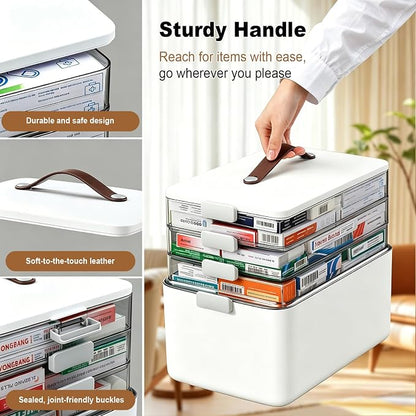 MOPUP 4-Tier Medicine Craft, Organizer Storage, Portable Latch Bin - Image 5