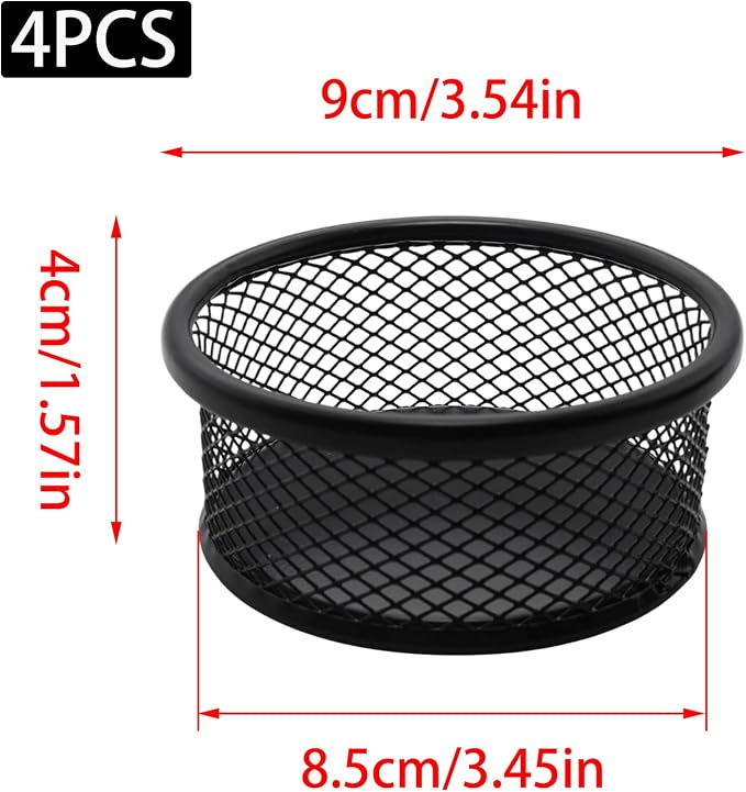 4 Pack Mesh Paper Clip Holder, Paperclip Holder - Image 2