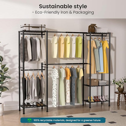 Metal Garment Racks Heavy Duty Clothes Rack Adjustable Freestanding Expandable - Image 8
