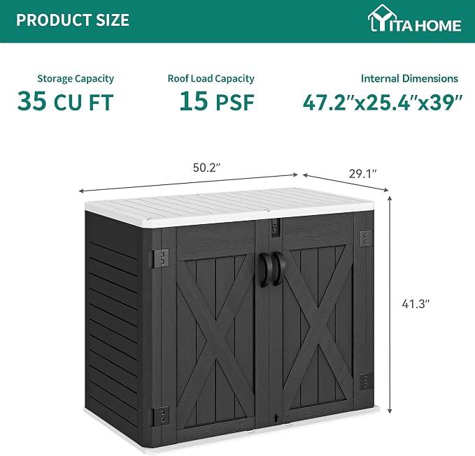 YITAHOME Outdoor Horizontal Storage Shed - Image 6