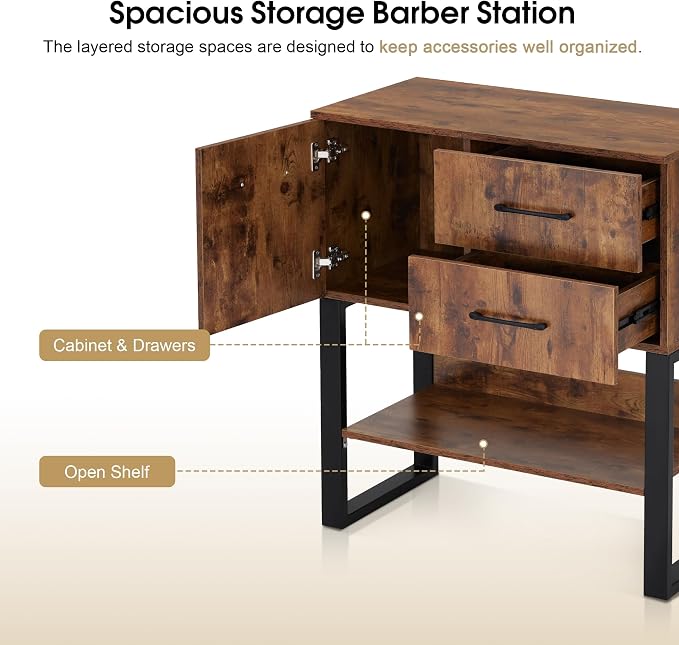 BarberPub Styling Barber Station, Wall Mount Storage Cabinet, Salon Equipment - Image 6