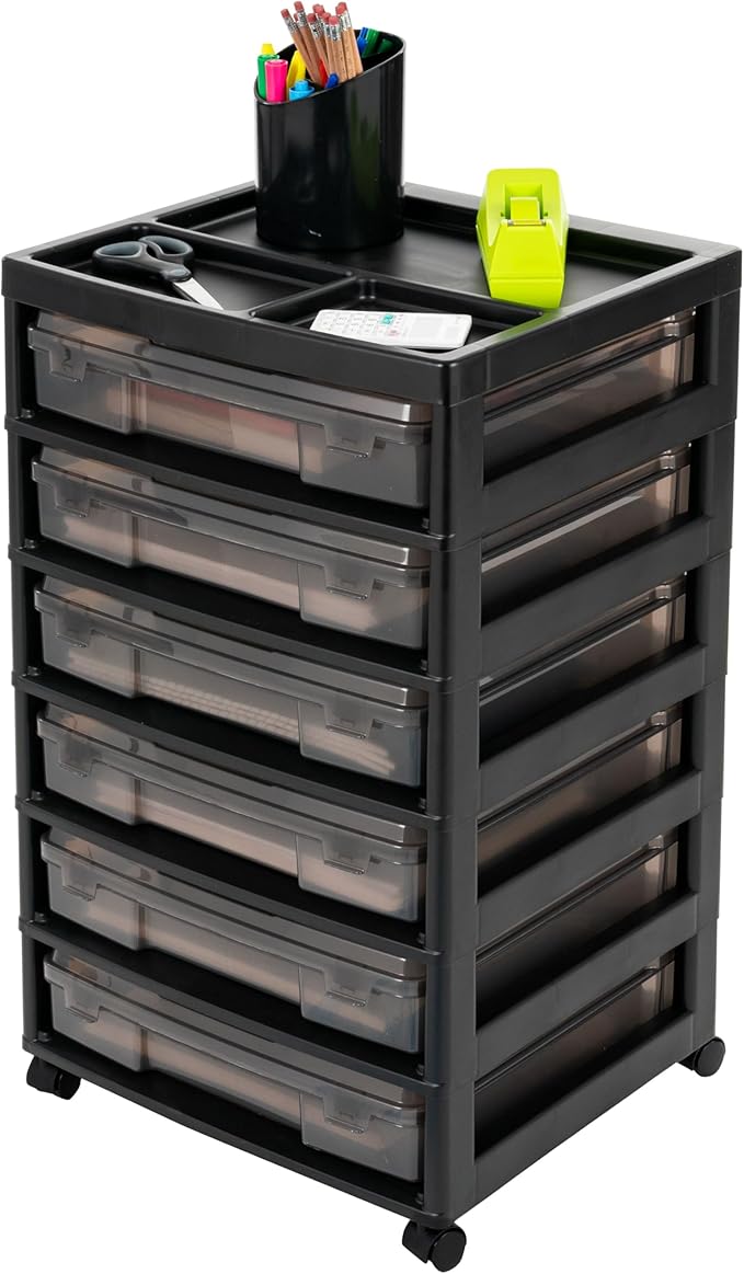 IRIS USA Fits 12" x 12" Paper, 6-Tier Scrapbook Rolling Storage Cart by IRISUSA