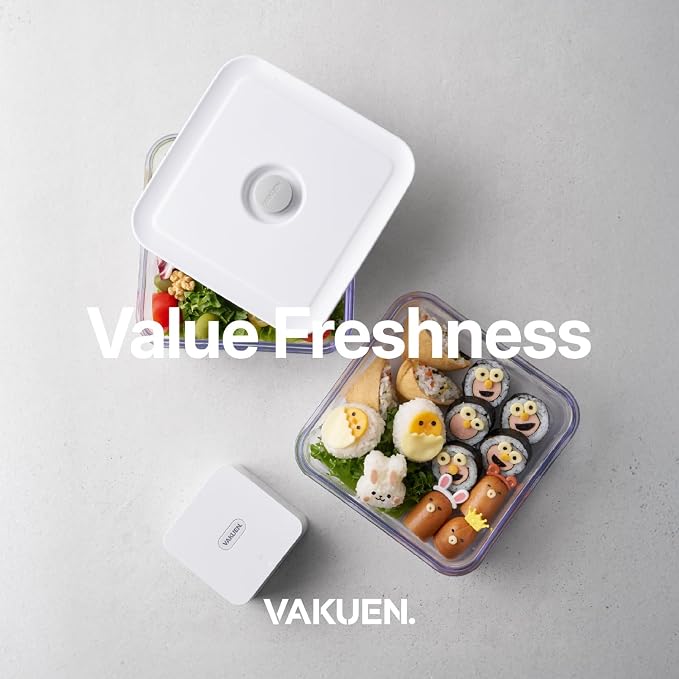 VAKUEN Premium Airtight Food Storage Containers, Mini Square 2pc/set, Smart - Image 7