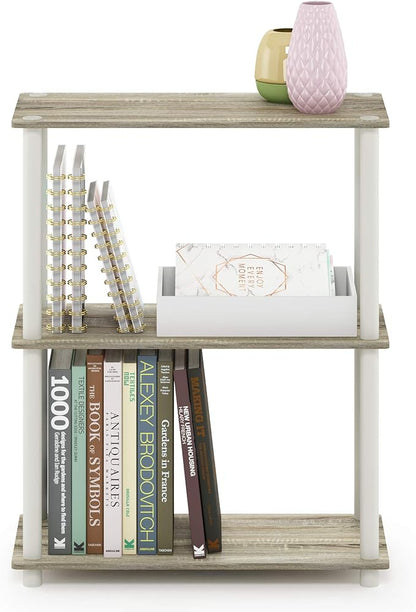 Furinno TURN-N-TUBE Storage Shelves, 3-Tier Book Shelf, Corner Shelf, Toolless - Image 3