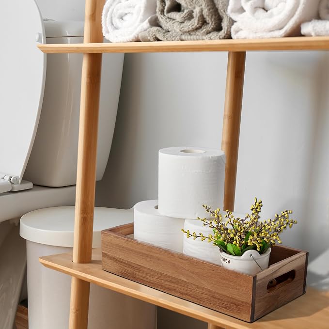 ALELION Acacia Wood Bathroom Storage Basket - Image 3
