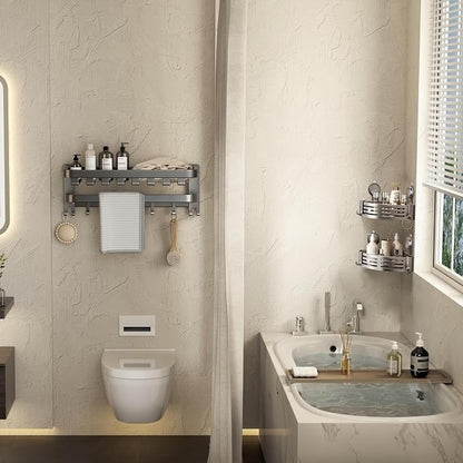 VOLPONE Shower Caddy Corner Suction Cup Shelf Corner No Drilling Bathroom - Image 2