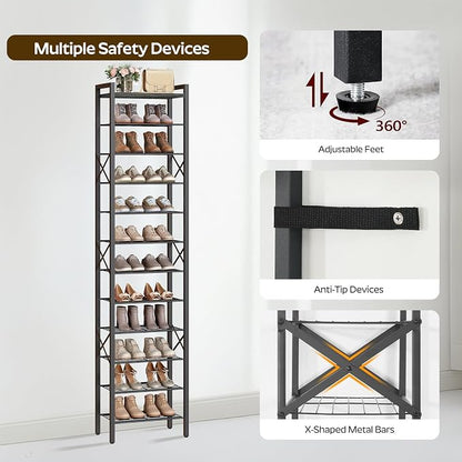 YATINEY 12-Tier Narrow Shoe Rack, Tall Shoe Rack - Image 7