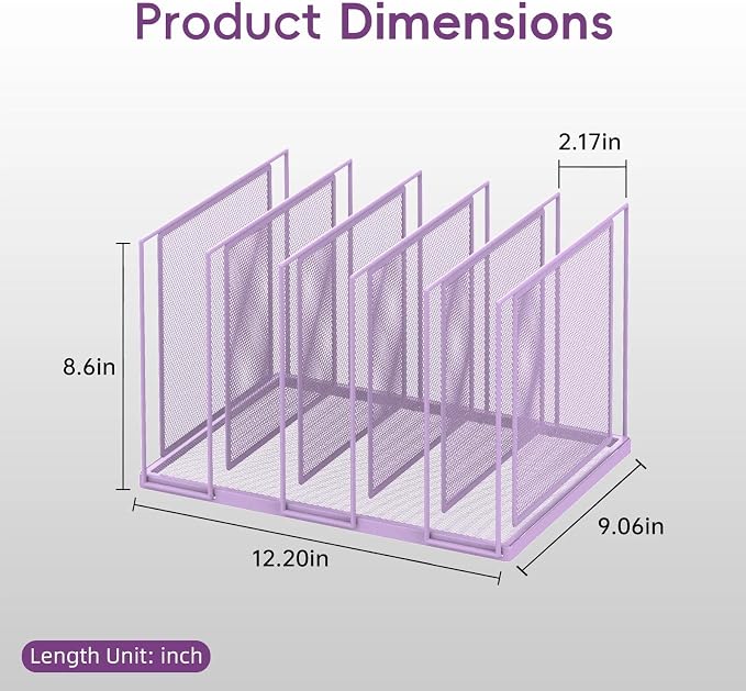 File Organizer for Desk, 5-Section Vertical File Sorter, Paper Holder Organizer - Image 2