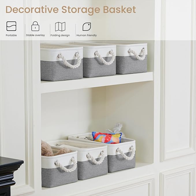 11.8x7.9x5.2 Inch Fabric Small Storage Bins - Image 5