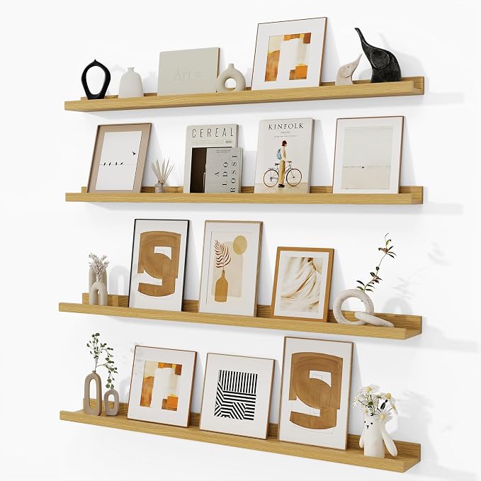 Fun Memories Picture Ledge Shelf, Floating Shelves Set of 4, 40 Inch Picture by FunMemories