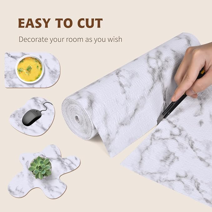 Shelf Liners for Kitchen Cabinets 17in x 30FT, Non Adhesive Drawer Liner Marble - Image 7