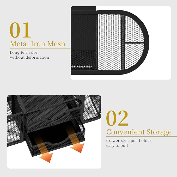 SUPEASY Mesh Desk Organizer, Desk Organizers and Accessories, Pen Holder - Image 5