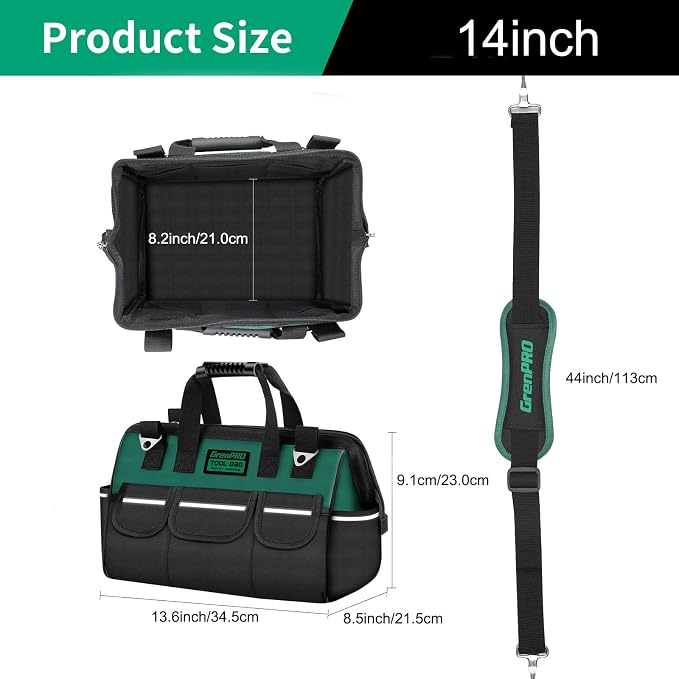 GrenPRO Tool Bag Organizer for Men, Wide Mouth Small Tool Bags, 13.5 Inch Soft - Image 3