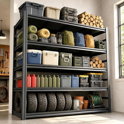 Upgrade 72" H Garage Shelving Unit, 3000LBS Heavy Duty 5-Tier Metal Storage - Image 2