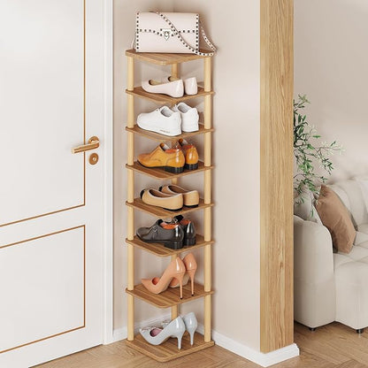 LUCKNOCK Vertical Shoe Rack, 8-Tier Tall Narrow Shoe Organizer by LUCKNOCK