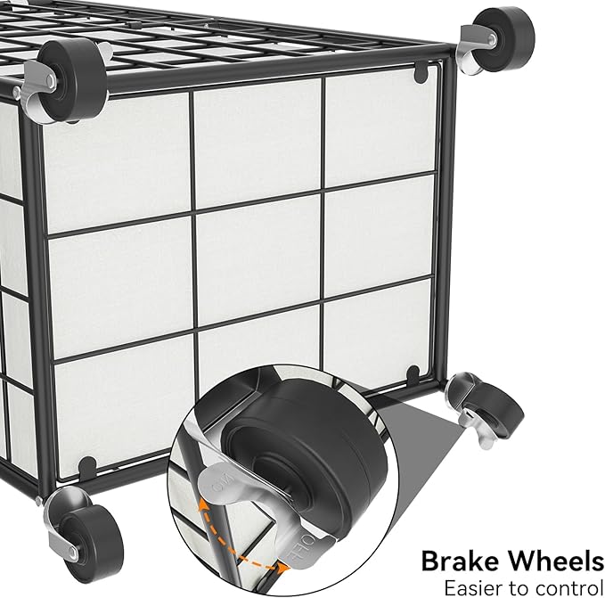 WOWLIVE Laundry Hamper with Wheels, Metal Wire Frame Rolling Laundry Basket - Image 7