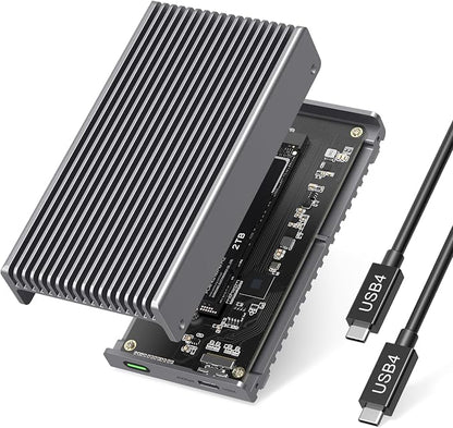 Noiseless 40Gbps M.2 NVMe Enclosure, USB C Aluminum External SSD Enclosure by GEWOKLIY