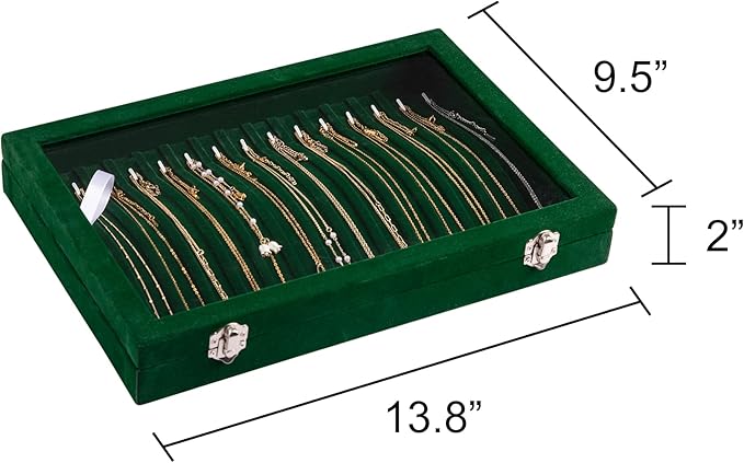 Frebeauty 15 Hooks Necklace Tray Velvet Neckalce Organizer - Image 2