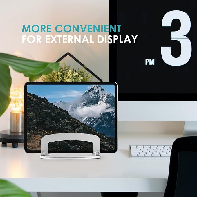 LOTEYIKE Aluminum Vertical Laptop Stand, MacBook Pro Laptop Vertical Stand Dock - Image 6