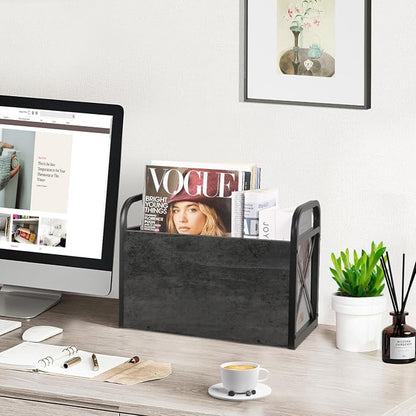 YINMIT Magazine Holder, Magazine Rack Floor, Magazine Storage Basket, Folder - Image 8