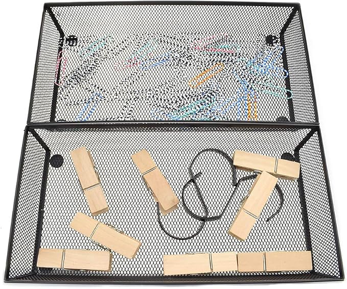 HAHIYO Stackable Mesh Tray Cup 12 x 6 x 2 inches Sturdy Container - Image 5