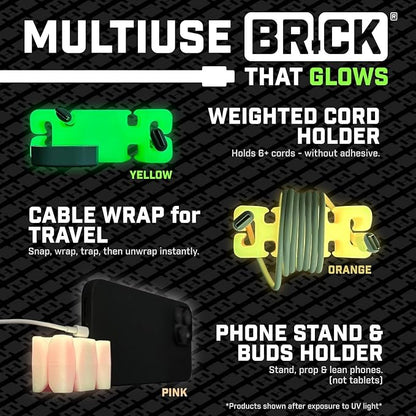 GlowBrick Stocking Stuffers for Adults Cord Management Weighted Cord Holder - Image 2
