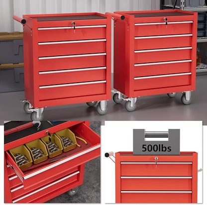 5-Drawer Tool Chest, Rolling Tool Cart - Image 6